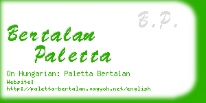 bertalan paletta business card